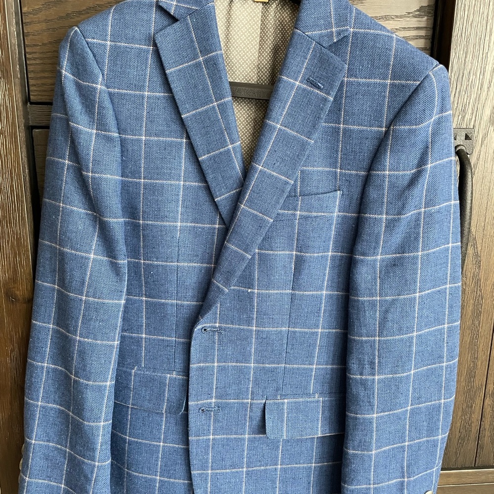 Club Class Boys Windowpane Blue Blazer size 10